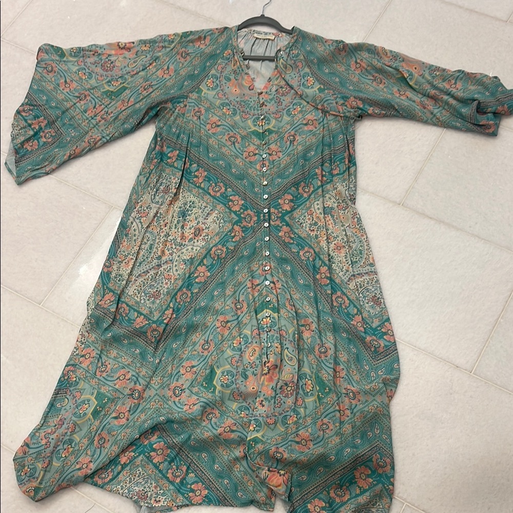 Spell Pink Bell Sleeve Sundress